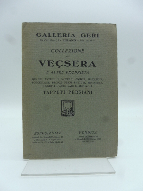 Catalogo dei quadri antichi e moderni… della collezione già Vecsera ed altre proprietà